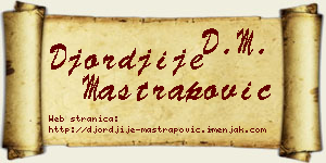 Đorđije Maštrapović vizit kartica